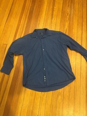 Dockers Men's Navy Windowpane Dress Shirt